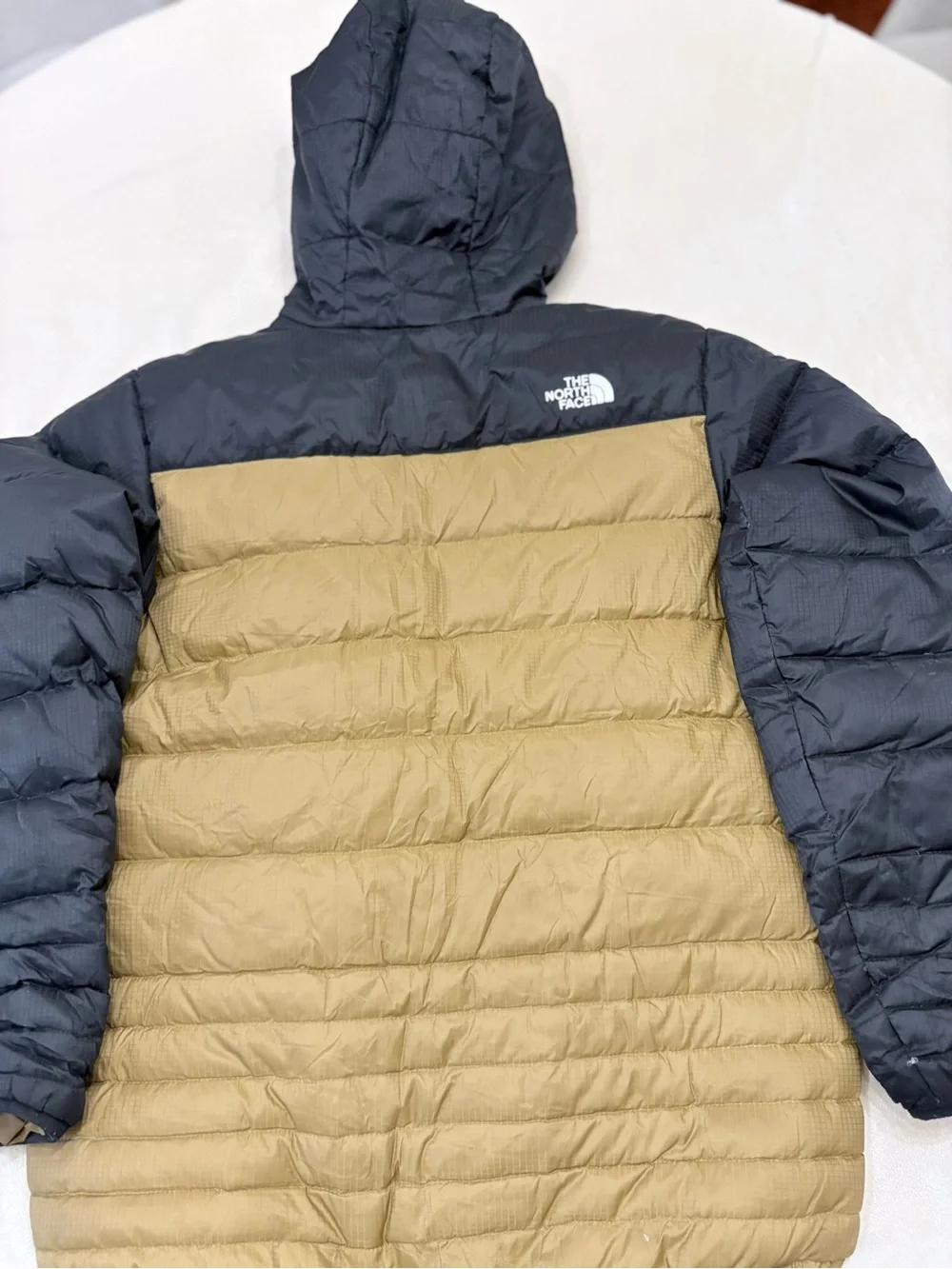 The North Face Men’s Hooded Puffer Jacket - Black & Tan Reversible